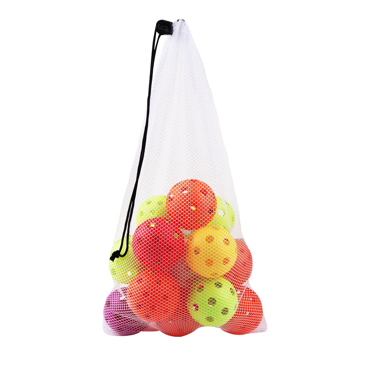 GSE Games & Sports Expert - 18"x12" Mesh Drawstring Net Bag, Sports Equipment Storage Bag for Gym Gear, Clothes - white