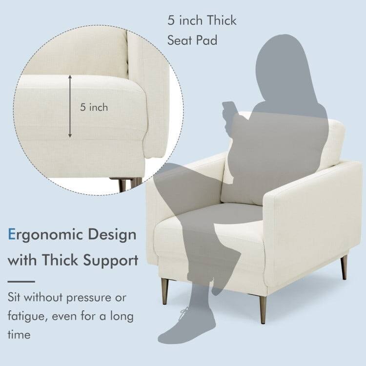 5 inch Thick Seat Pad  
5 inch Ergonomic Design with Thick Support  
Sit without pressure or fatigue, even for a long time