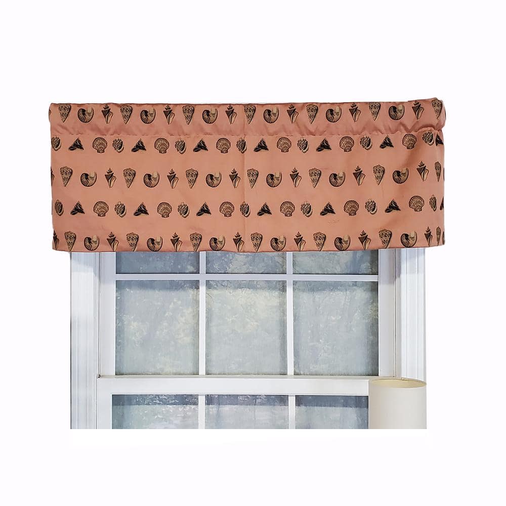 RLF Home - Modern Design Classic Seascape Tailored Style Window Valance 50" x 17" - Peach