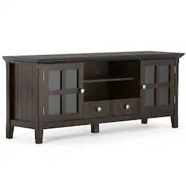 Simpli Home - Acadian SOLID WOOD 60 inch Wide Transitional TV Media Stand For TVs up to 65 inches - Brunette Brown