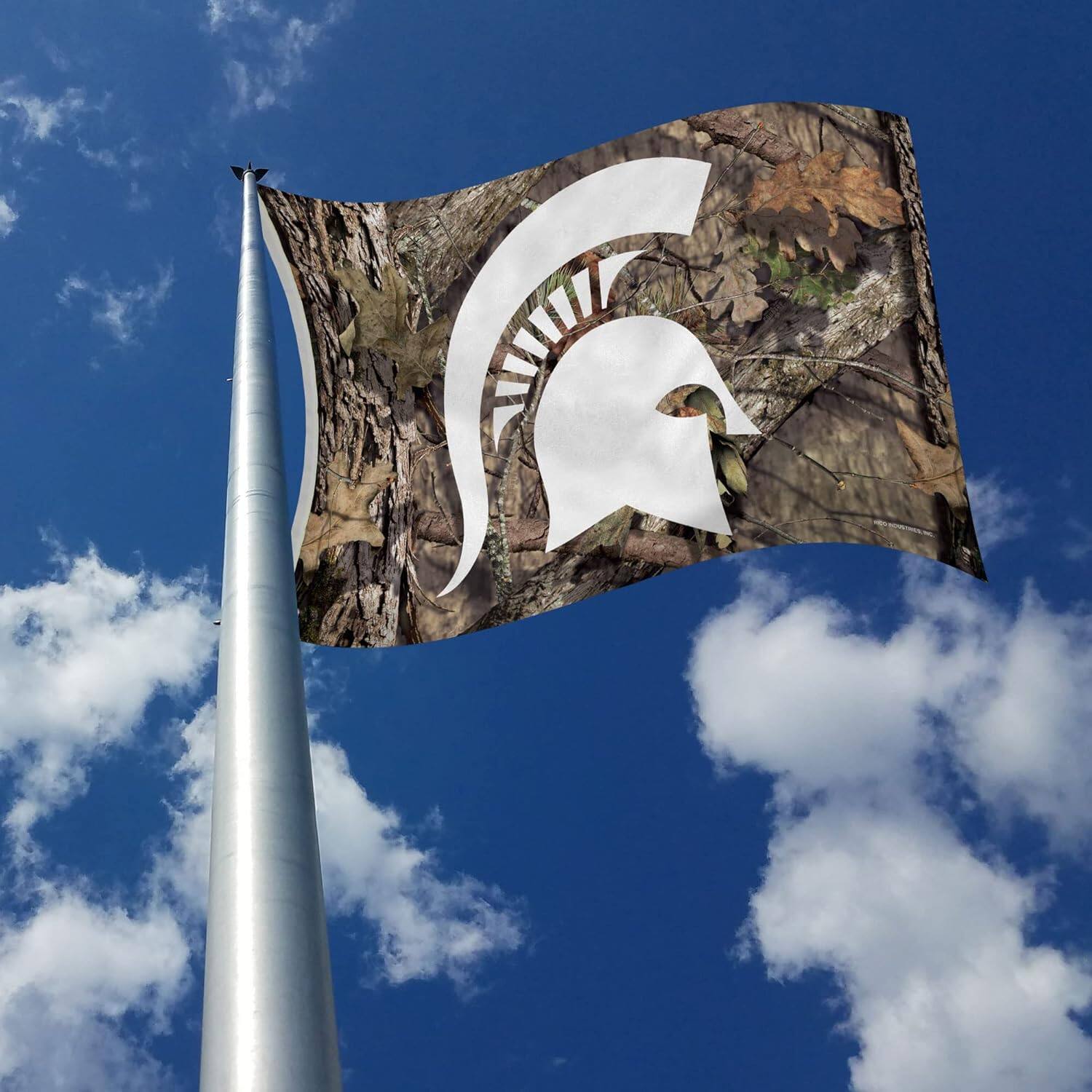 Alt View 2. Rico Industries - Michigan State Spartans Bold Mossy Oak Camo Design 3x5 Indoor/Outdoor Banner Flag - Multi.