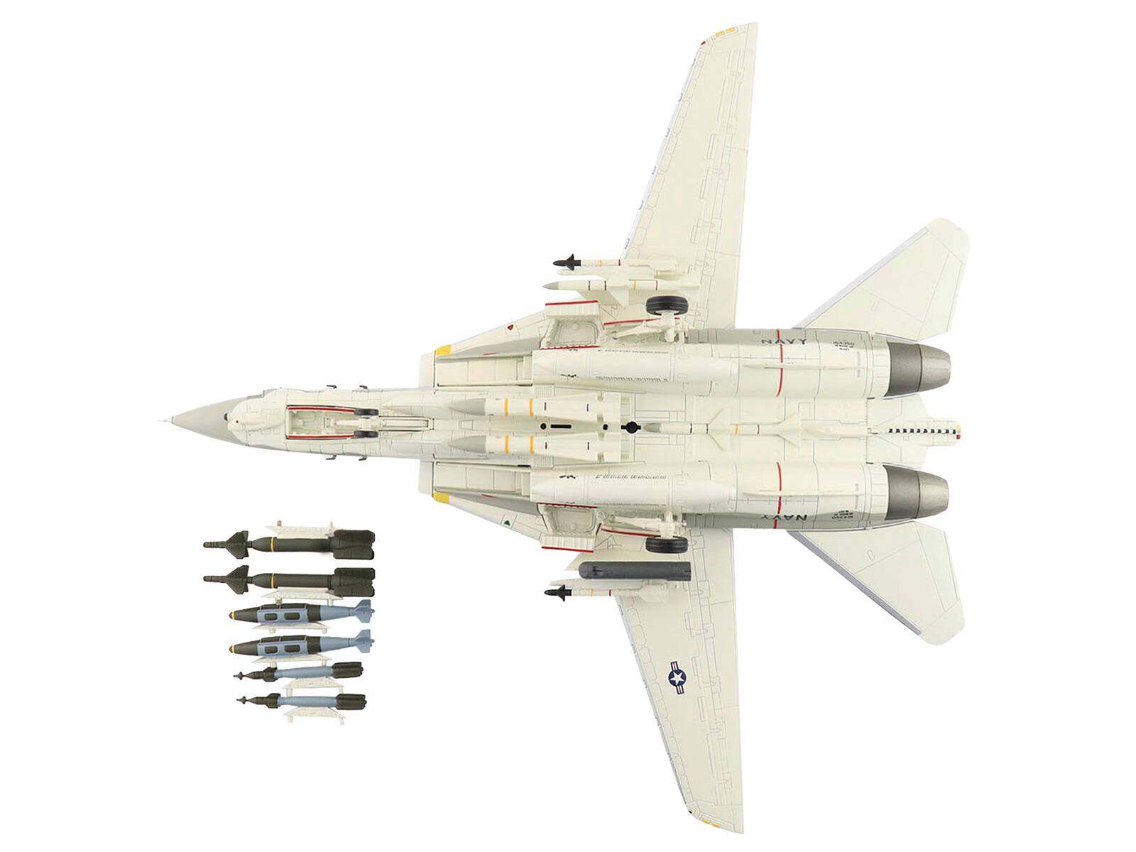 Back. Hobby Master - Grumman F-14D Tomcat Fighter Aircraft "Tomcat Sunset VF-31" (2006) United States Navy "Air Power Series" 1/72 - Cream.