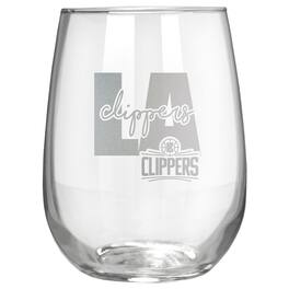 Great American Products - LA Clippers Etched 17oz. City Stemless Wine Glass - Multicolor