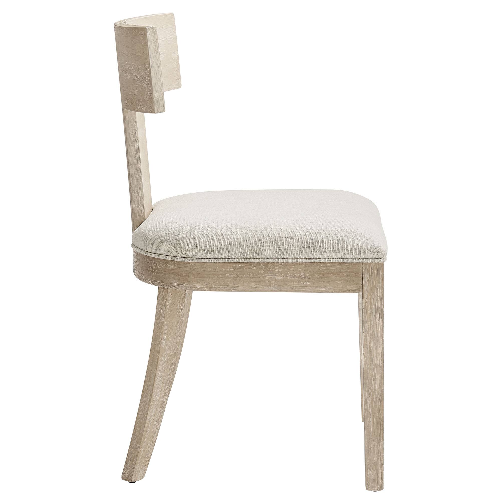 Alt View 1. Modway - Peregrine Wood and Fabric Upholstered Dining Chairs Set of 2 by Modway - White.