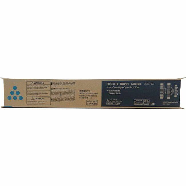 A WARNING CAUTION 21-14 0120-832 GENUINE RICOH savin LAMIER 36931001 Print Cartridge Cyan IM C300 Ca CYAN rCecc 1M 1X RICOM GUANN

RICOH セイヴィ ラミア 36931001
Print Cartridge Cyan IM C300
Made in China
RICOH COMPANY, LTD.