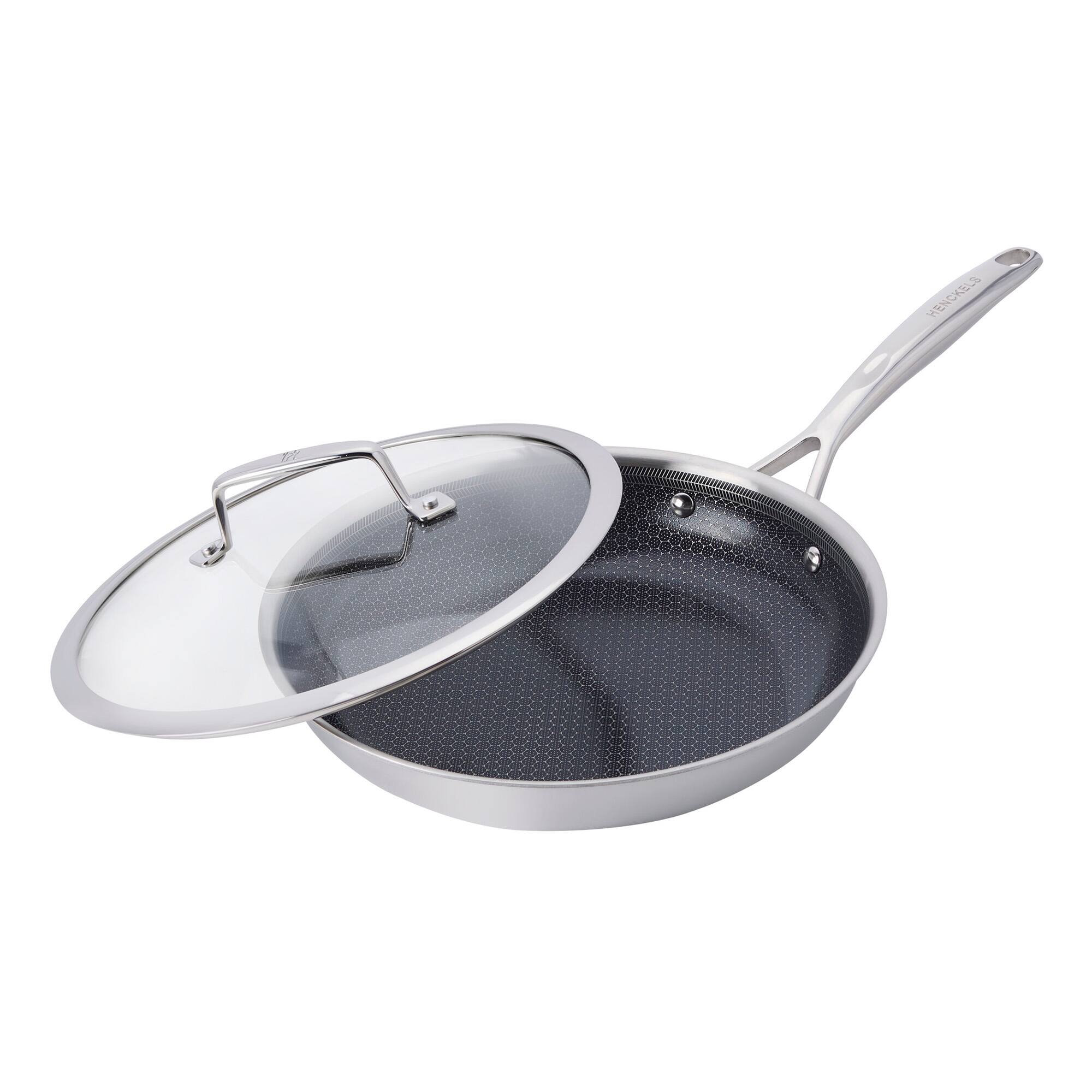Alt View 6. Henckels - Henckels Paradigm Ceramic 10-inch Stainless Steel Dual Performance Fry Pan with Lid - Stainless Steel.