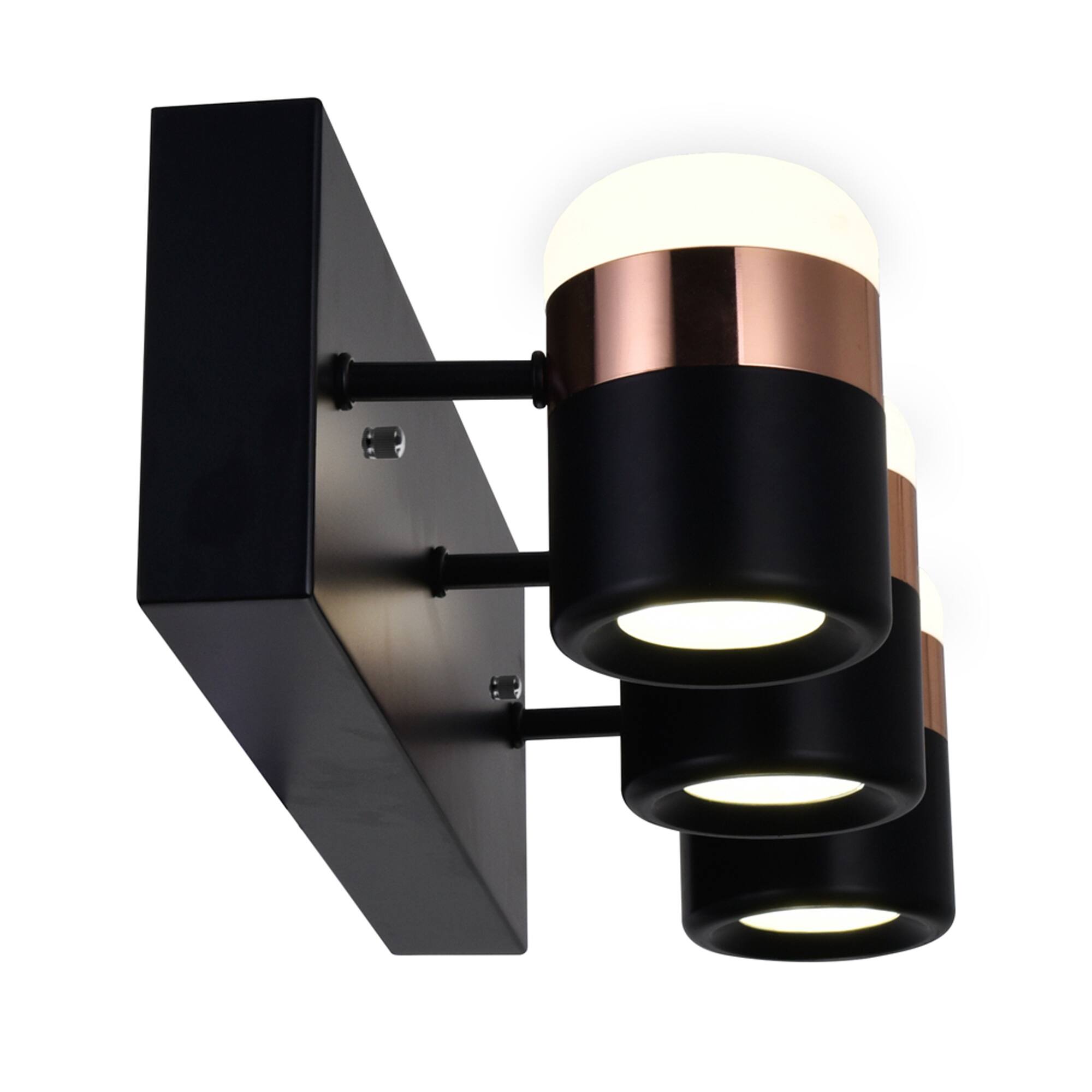 Angle. CWI Lighting - Moxie LED Vanity Light With Black Finish - Black.