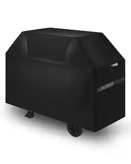 VEVOR - Grill Cover, 65 inch BBQ Covers for Outdoor Grills, Fade Resistant, Weather Resistant Heavy Duty 600D Polyester - Black Fabric, White Reflective Strips