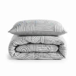 Shavel Home Products - Shavel 100% Polyester Luxury Seersucker Brushstrokes Comforter Set Twin - Gray