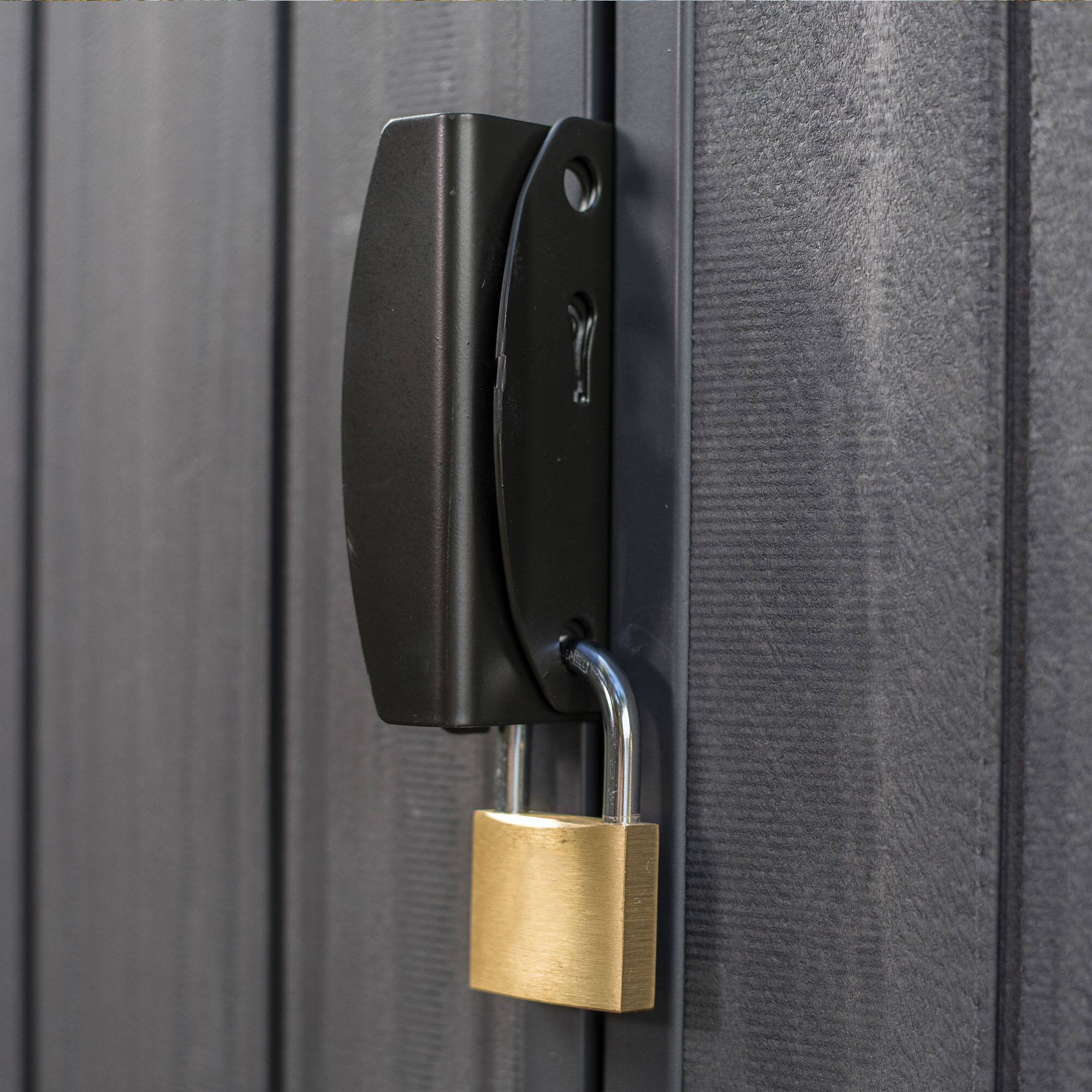 Alt View 4. Keter - Keter Darwin 4 Foot x 6 Foot Outdoor Garden Tool Storage Shed w/Window, Graphite - Gray.