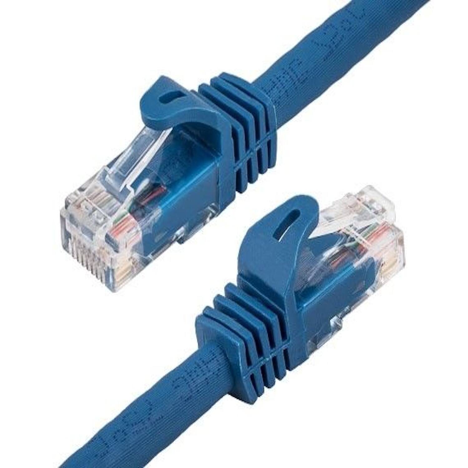 Left. Sanoxy - SANOXY Cables and Adapters; 0.5ft Cat6a 600 MHz UTP Snagless Ethernet Network Patch Cable, Blue - Blue.