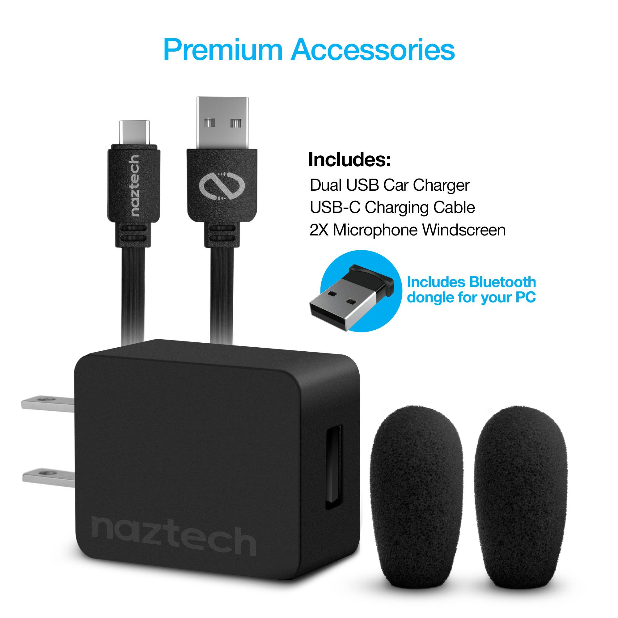 Premium Accessories

Includes:
- Dual USB Car Charger
- USB-C Charging Cable
- 2X Microphone Windscreem

Includes Bluetooth dongle for your PC