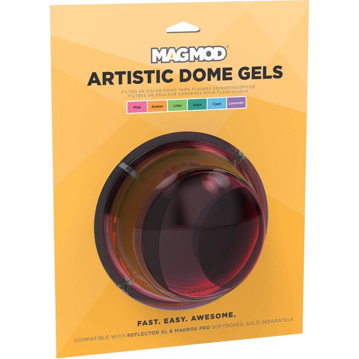 MAGMOD ARTISTIC DOME GELS PARA FLASHES ESTROBOSCÓPICOS FILTRO DE COLOR DOMO FLASH STUDIO CONVEXES POUR FILTRES DE COULEUR Aqua Cyan Lavender Amber Lime Pink AWESOME. EASY. AWESOME. SEPARATELY. FAST. SOFTBOXES. SOLD MAGBOX PRO XL & WITH REFLECTOR COMPATIBLE