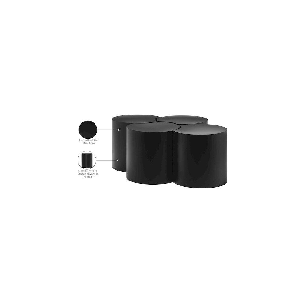 - Brushed Black Iron Metal Table
- Modular Design to Connect as Many as Needed