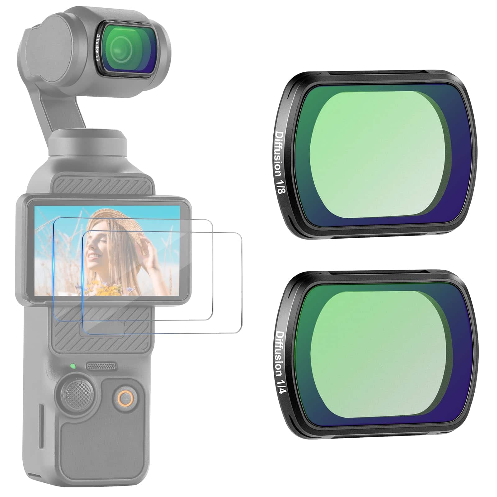 Neewer - 2-Pack Magnetic Diffusion Filter Set for DJI Pocket 3, FL-B11