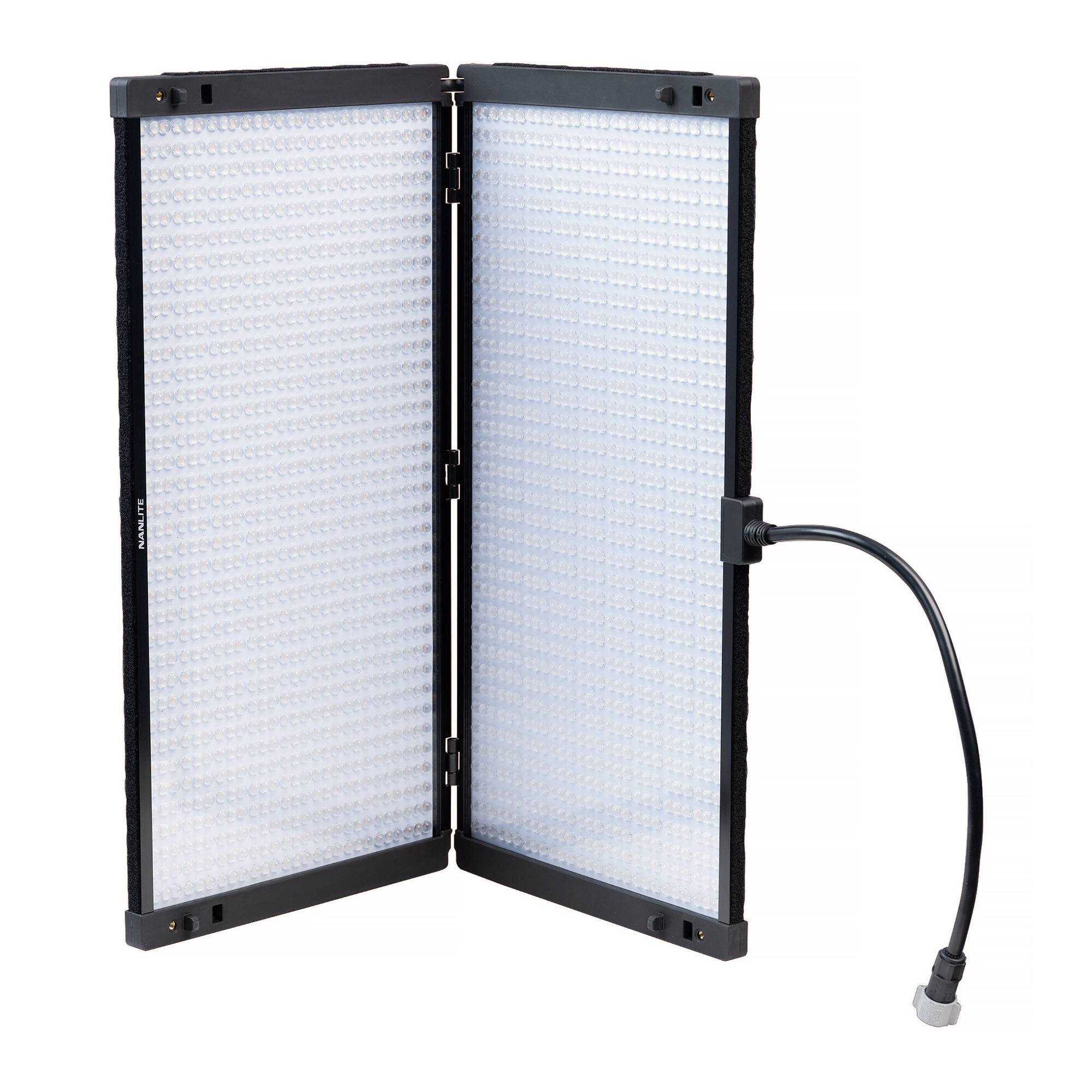 Angle. NANLITE - Nanlite PavoSlim 240C RGBWW LED Panel with Softbox, Eggcrate and LumenRadio CRMX.