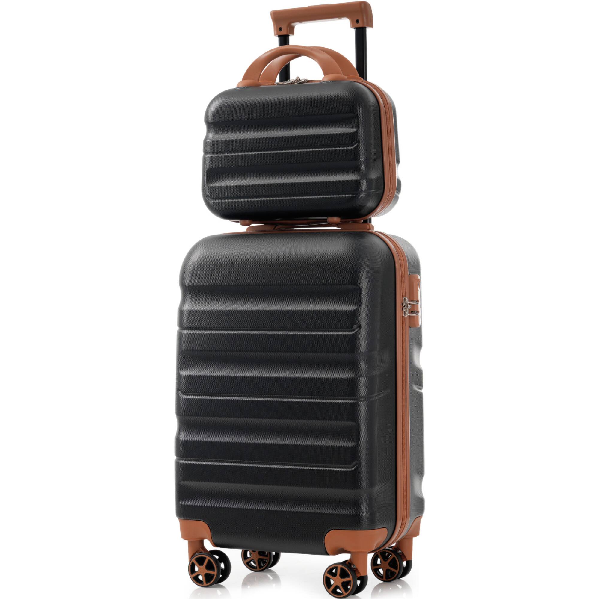 Alt View 6. ELEMENT ACE - 6-Piece Hardshell Spinner Luggage Set - Lightweight Durable Suitcases in Multiple Sizes for Family Travel - Black Brown.