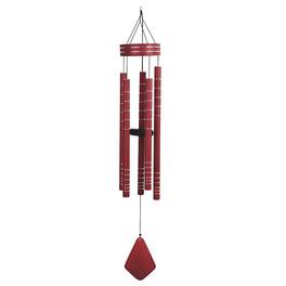FC Design - 40" Long Tuned Wind Chime Traditional Red Tube Outdoor Patio or Garden Hanging Decoration - Multi-Color