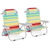 Front. Costway - Costway 2 PCS Folding Beach Chair Lightweight Aluminum Camping Chair with Storage Bag - Multicolor.