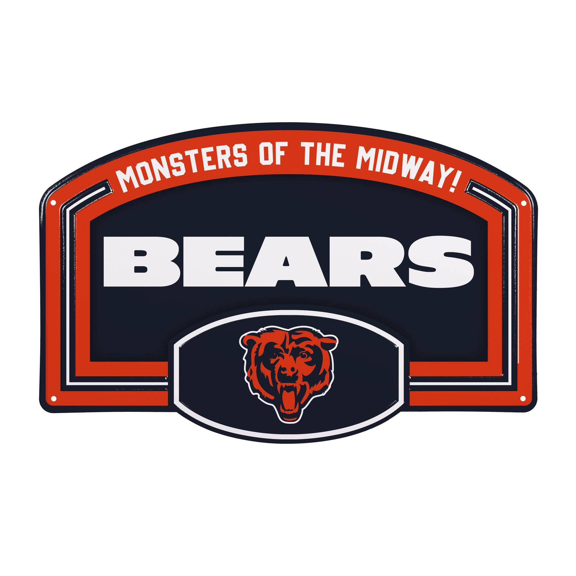 Chicago Bears 11" x 17" Embossed USA Steel Buckle Wall Sign