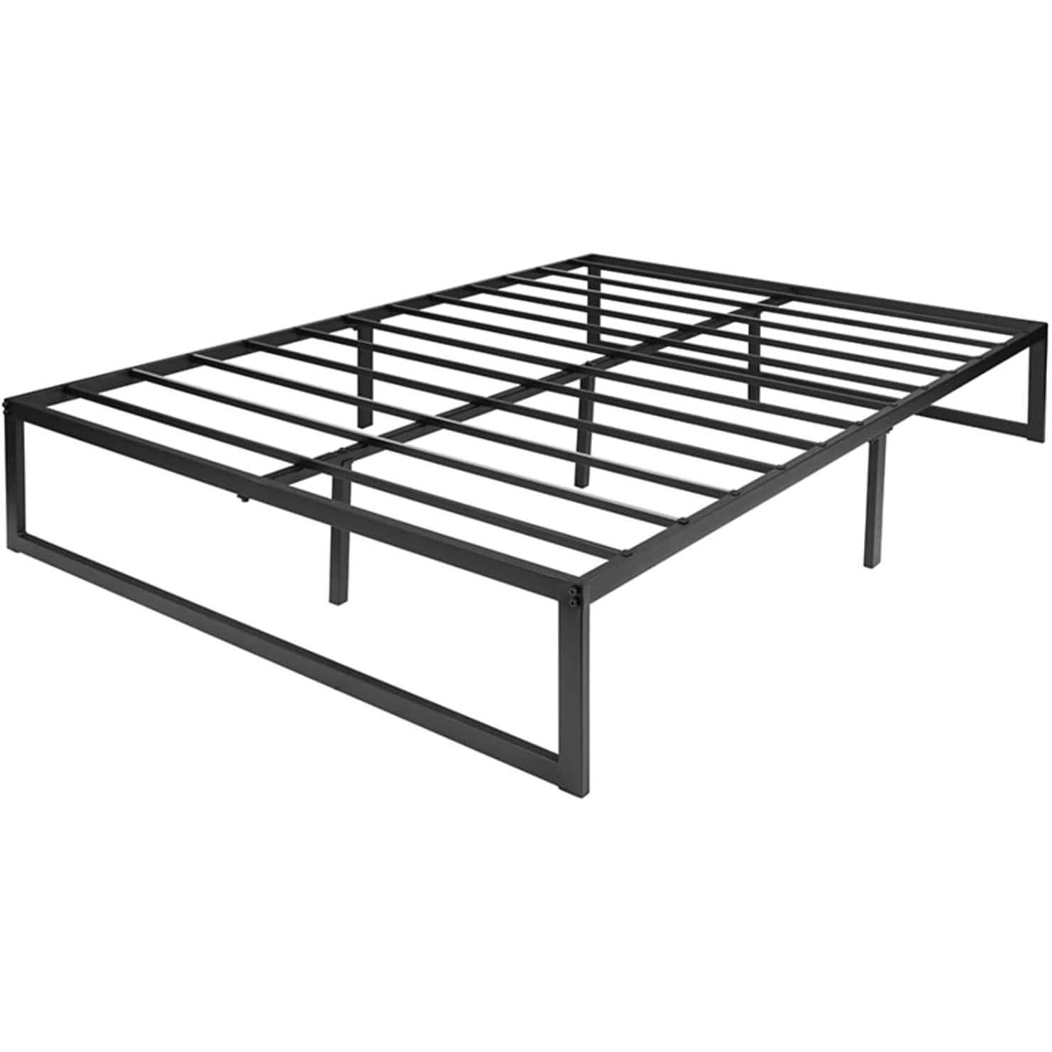 Hivvago - Full Size 14 Inch High Heavy Metal Platform Bed Frame - Black