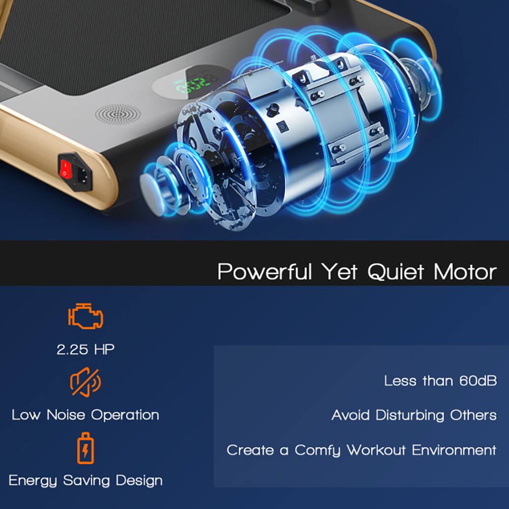 1. Powerful Yet Quiet Motor
2. 2.25 HP
3. Less than 60dB Low Noise Operation
4. Avoid Disturbing Others
5. Create a Comfy Workout Environment
6. Energy Saving Design