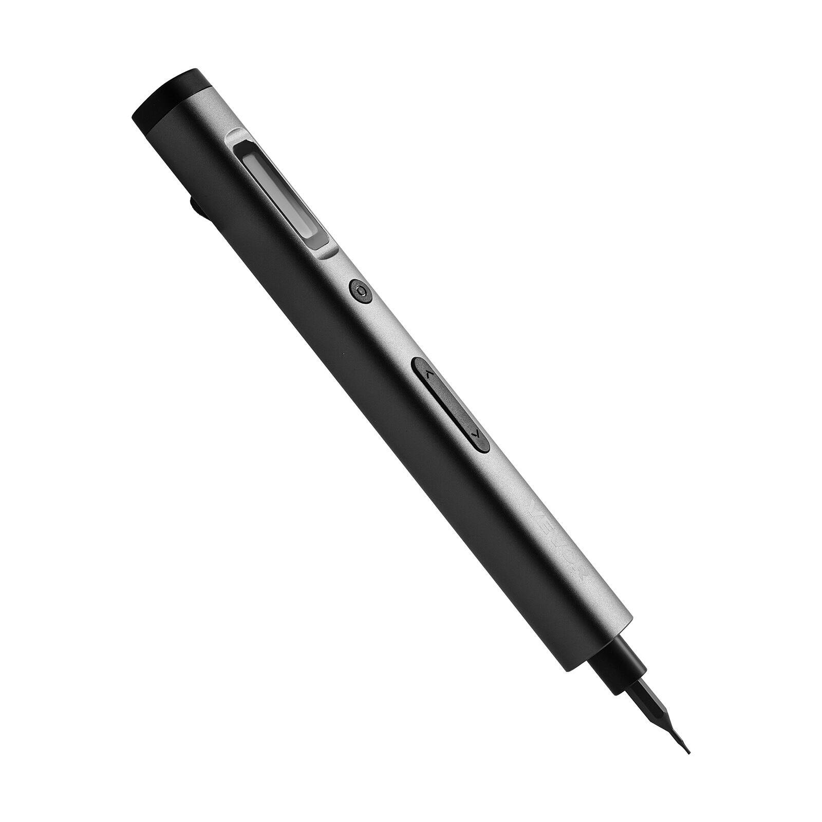 Alt View 9. Glintex - Electric Precision Screwdriver Set, 52 Magnetic Bits, Mini Cordless Driver, LED Light, Type-C Charging - Black.