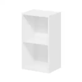 FurniFact - Wooden bookcase with ample storage - White