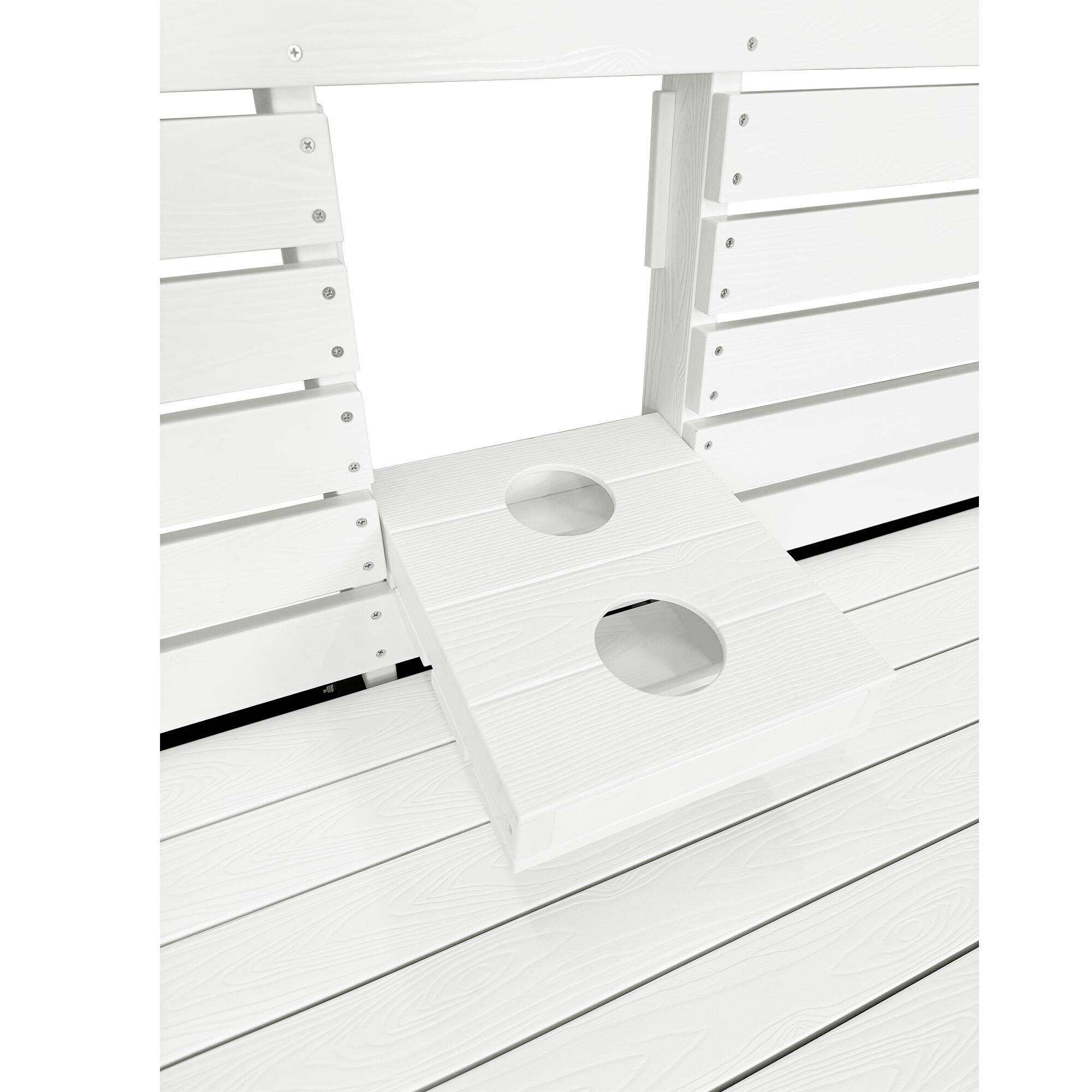 Alt View 8. Fortune Candy - HIPS Poly Lumber 3-Seat Porch Swing, 5ft Bench Swing with Foldable Cup Holders & 18/8 Steel Hardware - White.