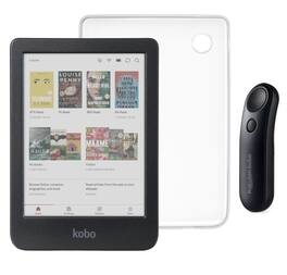 Kobo - Clara Colour (Black) eReader with Black Remote Bundle - 2024 - Clear Case