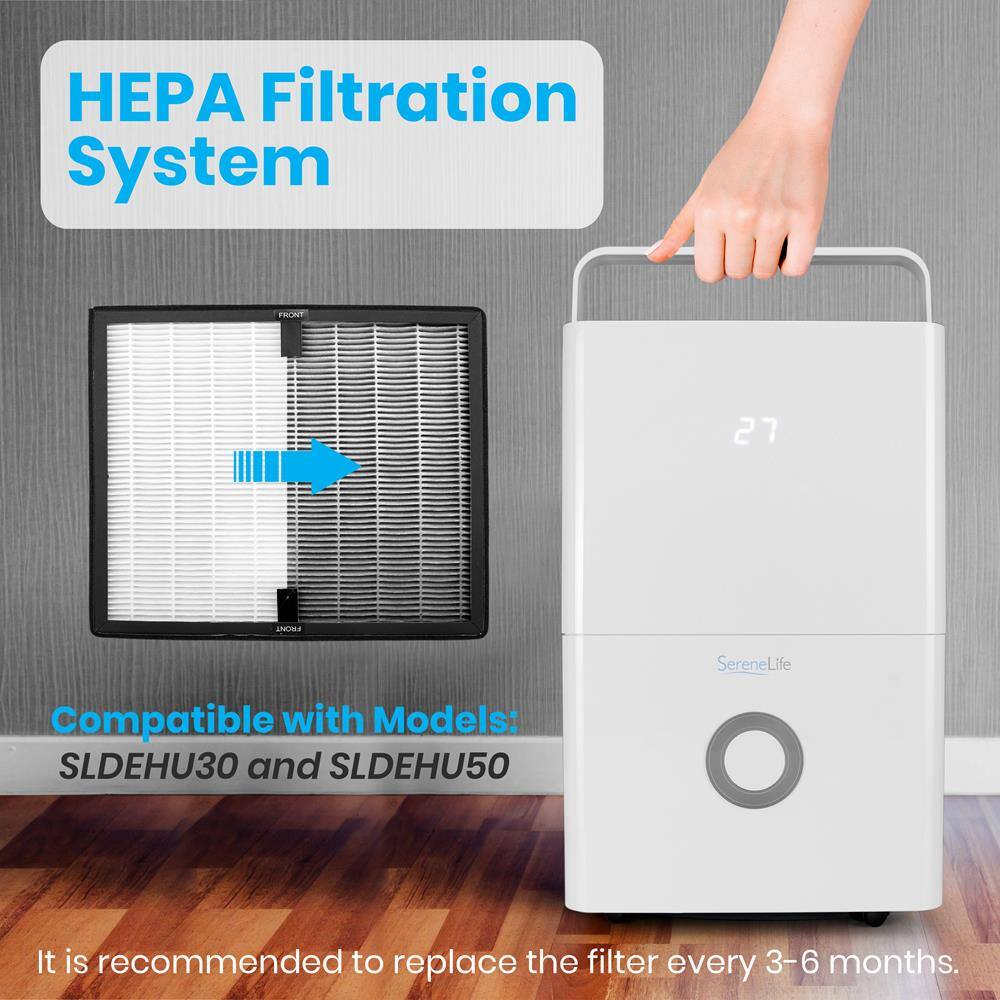 HEPA Filtration System

Compatible with Models: SLDEHU30 and SLDEHU50

It is recommended to replace the filter every 3-6 months.