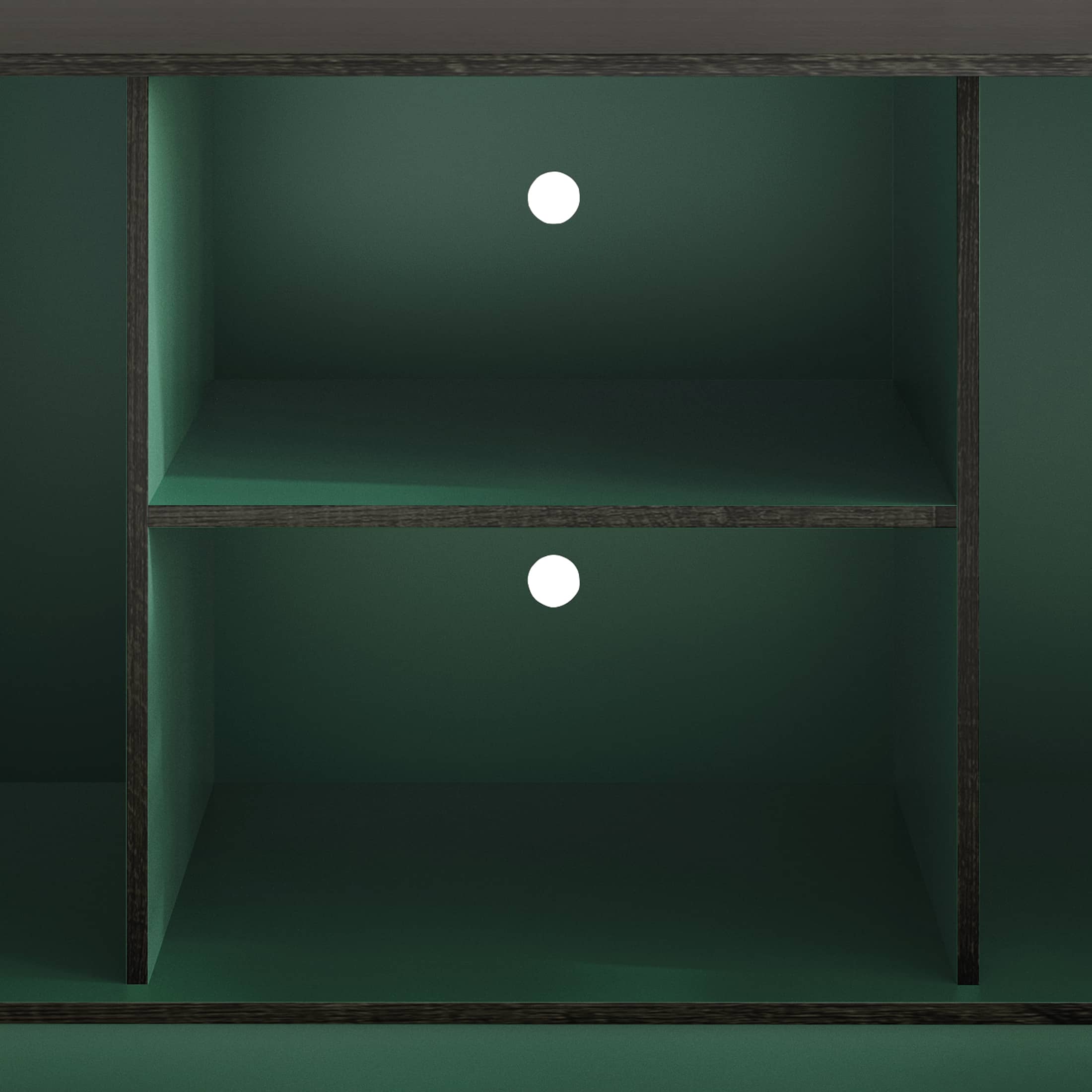 Alt View 5. ChaletPosh - Classic TV Console with Two Cabinet Doors and Dual Open Storage Compartments, Green - Green.