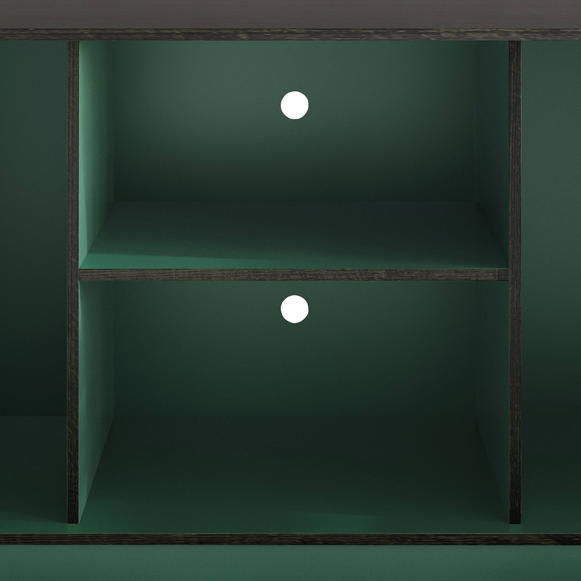 Alt View 5. ChaletPosh - Classic TV Console with Two Cabinet Doors and Dual Open Storage Compartments, Green - Green.
