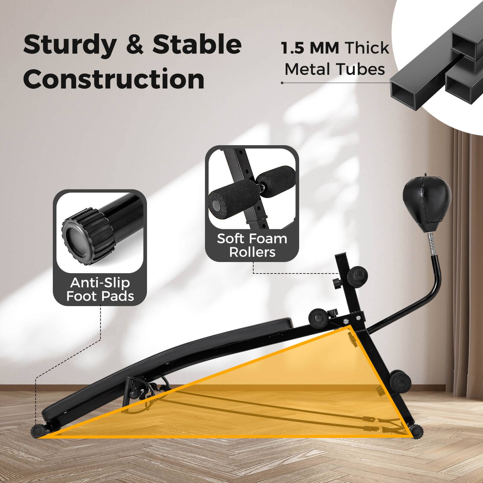 Sturdy & Stable Construction: 1.5 Thick Metal Tubes, Soft Foam Rollers, Anti-Slip Foot Pads