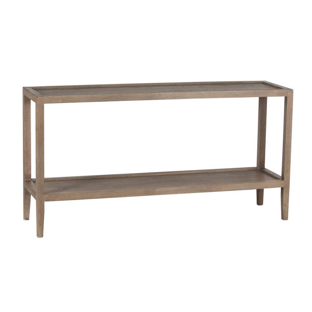 Alt View 3. Porter Designs - Lowell Solid White Oak Wood Console Table - Brown.