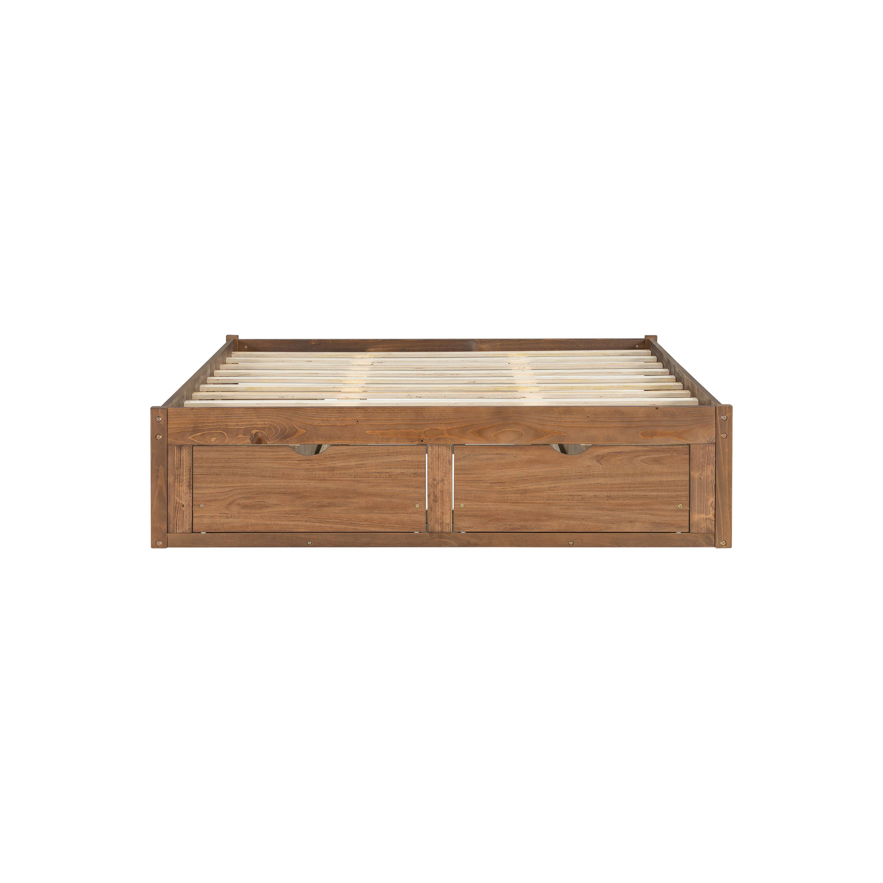 Alt View 2. Whisen - Storage Platform Bed with 6 Spacious Pull-Out Drawers for Bedroom - Light Walnut.