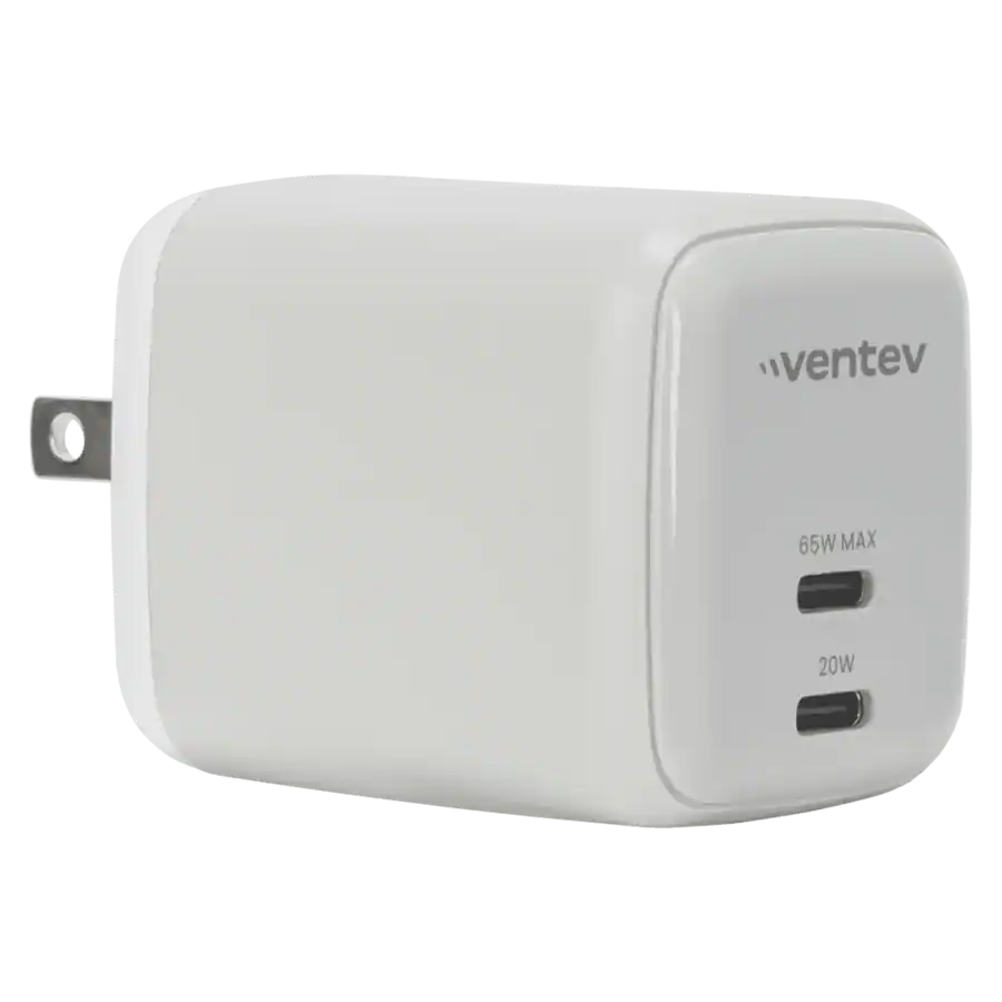Universal Usb Maker Ventev 65W ULTRAFAST USB C Universal Dual GaN Mini Wall Charger White ...