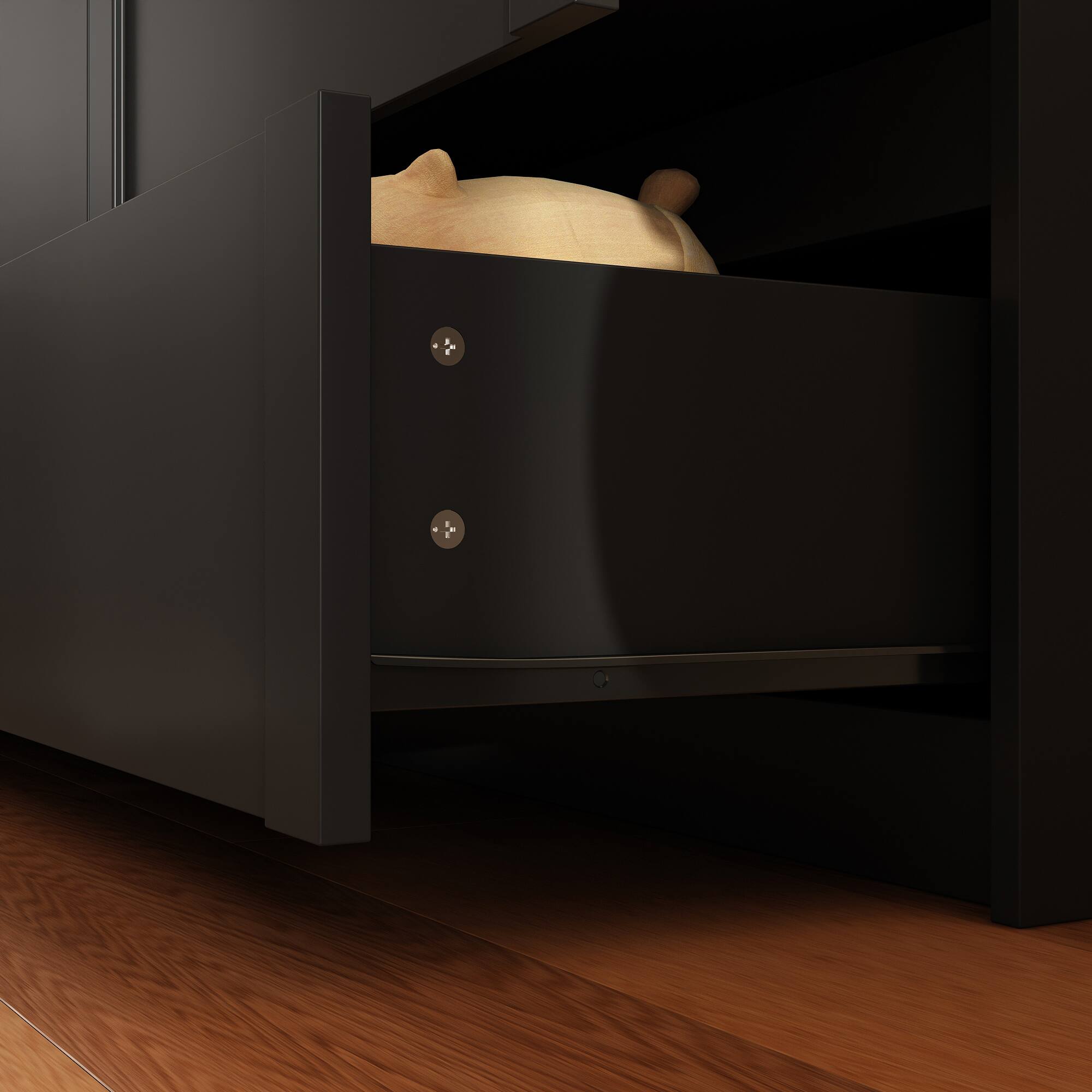 Alt View 5. Famapy - Famapy 9 - Drawer Dresser: Arched Detailing & Hidden Handles - Black.
