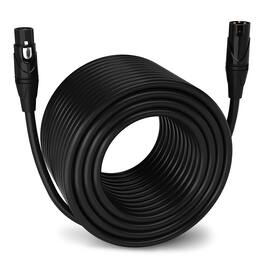 Lyxpro - Quad Series 300 ft XLR Cable, Male to Female 4-Conductor Balanced Microphone Cable - Black