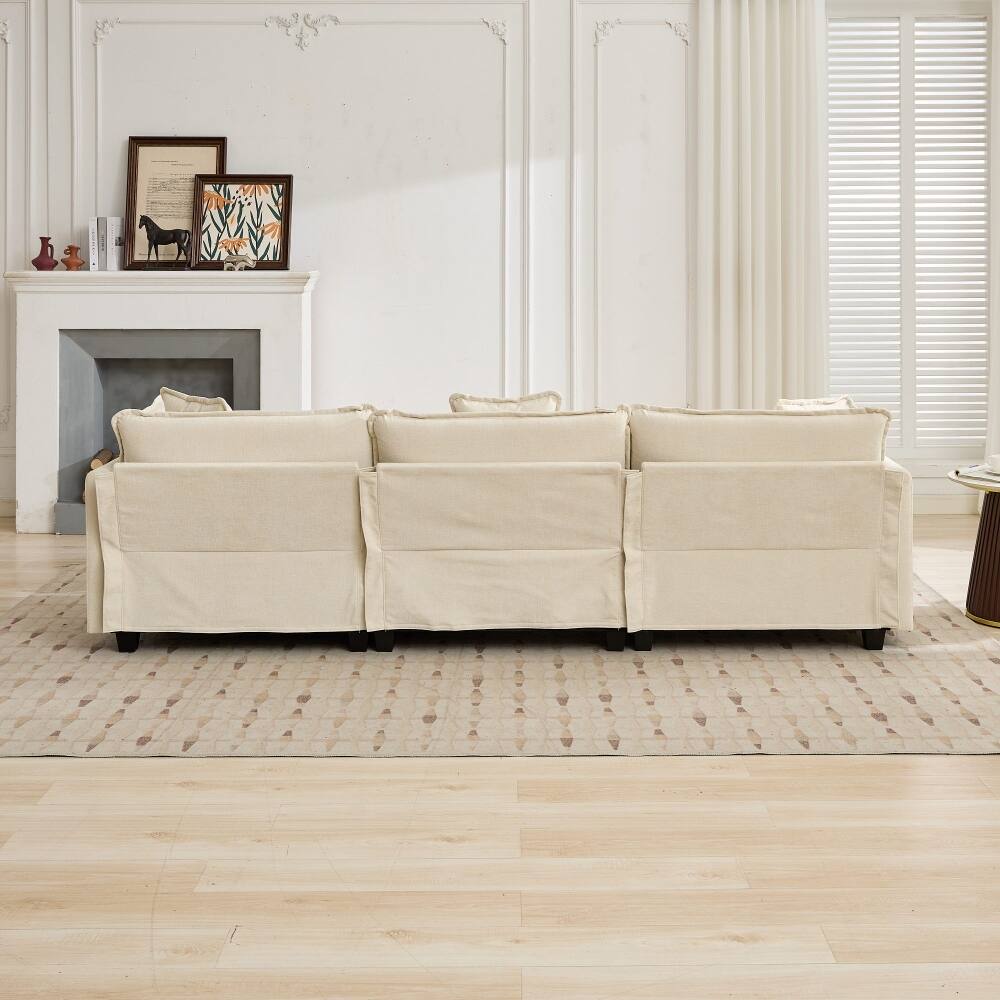 Alt View 2. Loheer - Loheer Cloud Sofa 2 Seater Beige Sectional Modern Apartment Couch - Beige.