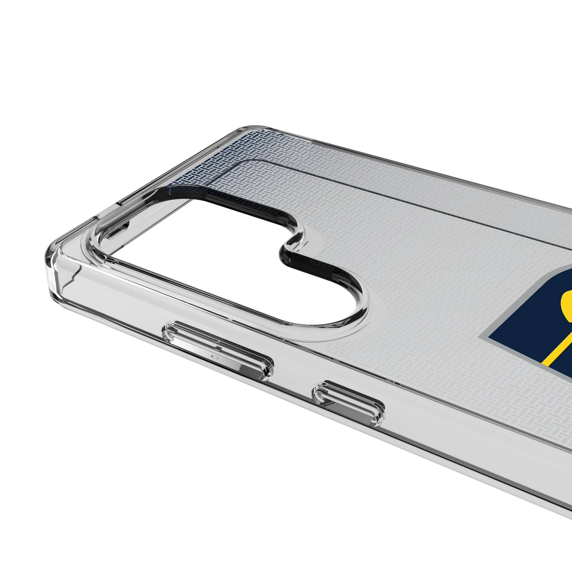Alt View 2. Keyscaper - Indiana Pacers Linen Logo Galaxy Clear Case - S23 Ultra - Multicolor.