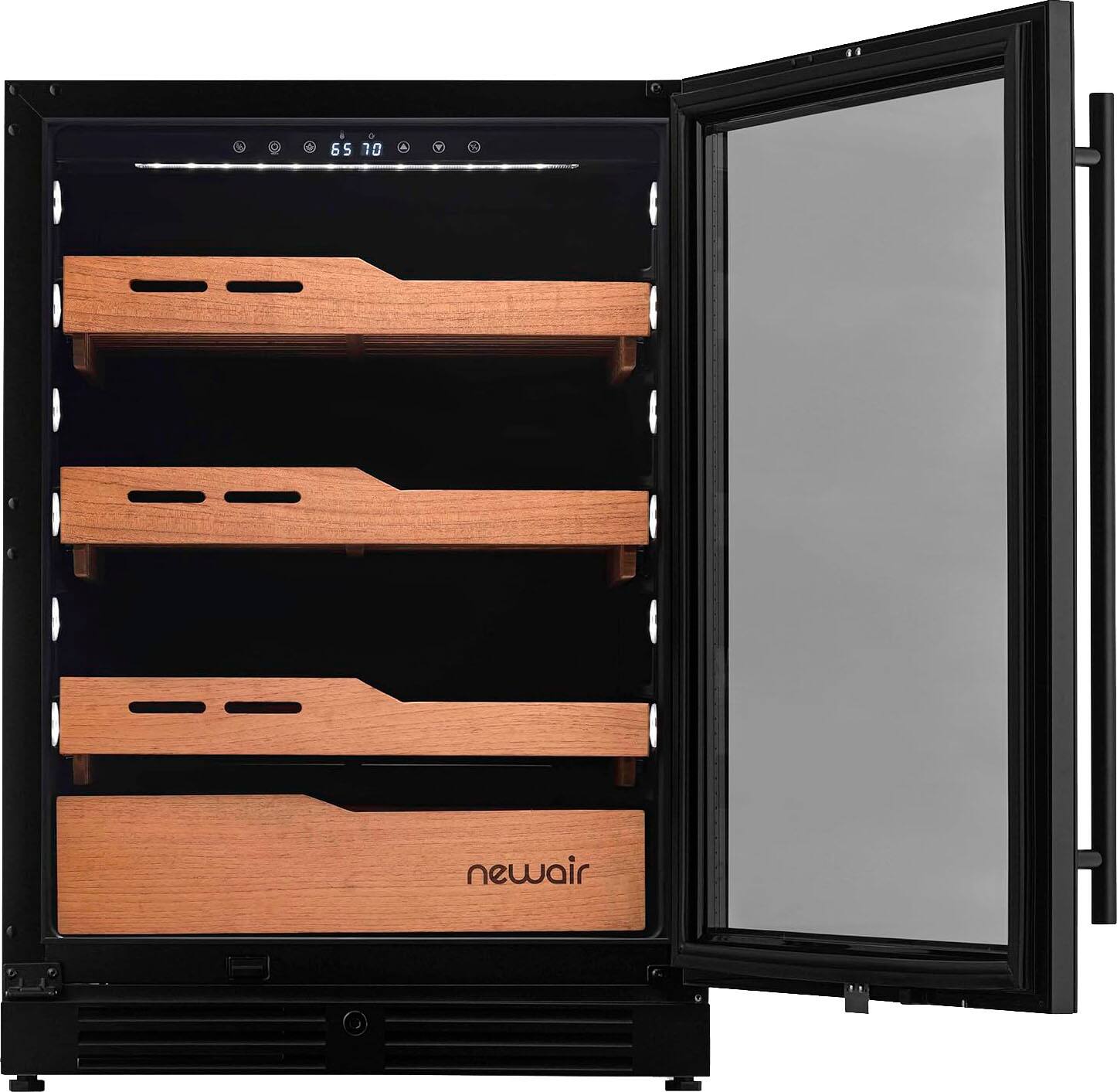 Alt View 12. NewAir - Refurbished Electric Cigar Humidor w/ Built-in Humidification - Black.