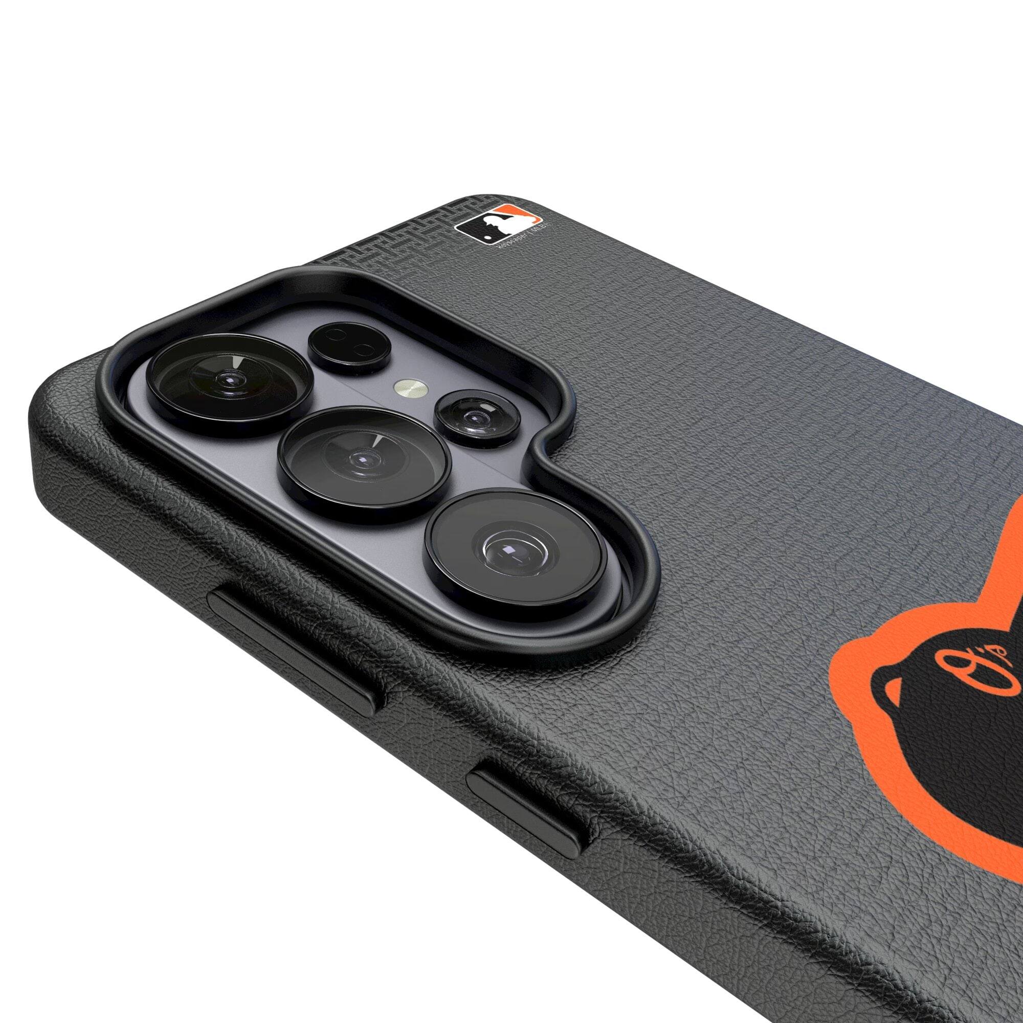 Alt View 2. Keyscaper - Baltimore Orioles Linen Galaxy Magnetic Bump Case - S25 Ultra - Black.