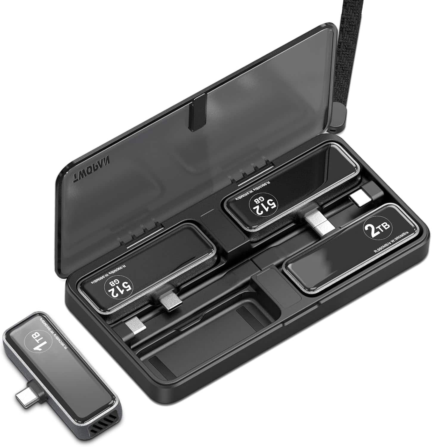 Portable iPhone SSD Travel Case Protective Storage Cover, Compatible with TWOPAN iPhone External SSD 1TB 2TB 512GB