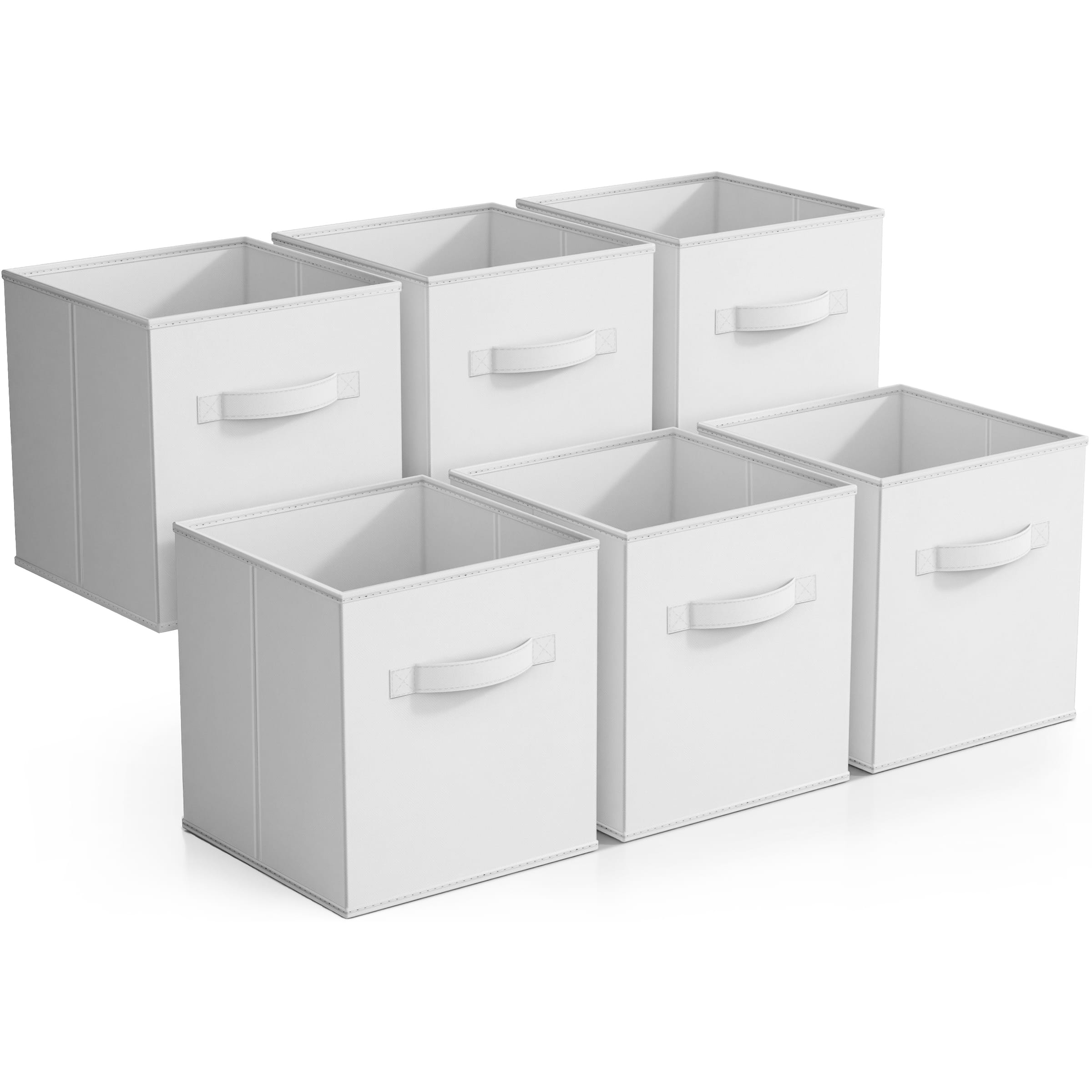 Front. Sorbus - Sorbus Foldable Storage Cubes - 6 Fabric Baskets for Organizing Pantry, Closet, Shelf, Nursery, Playroom, Toy Box, Cubby - White.