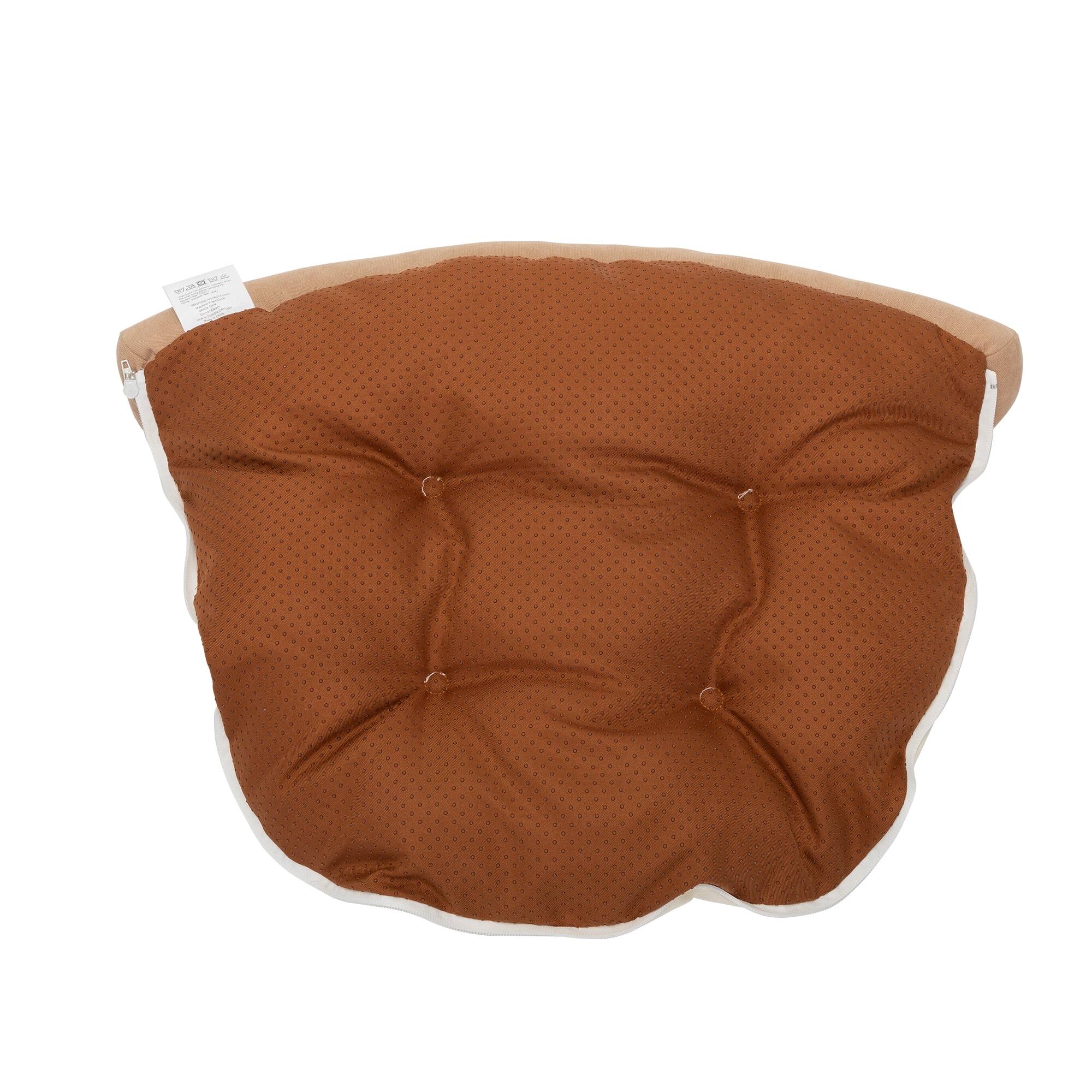 Back. Pefilos - 49" Cat Tunnel Bed for Indoor, Cat Tube with Collapsible Washable Cat Bed, Cat Toys for Kitty City - Brown.