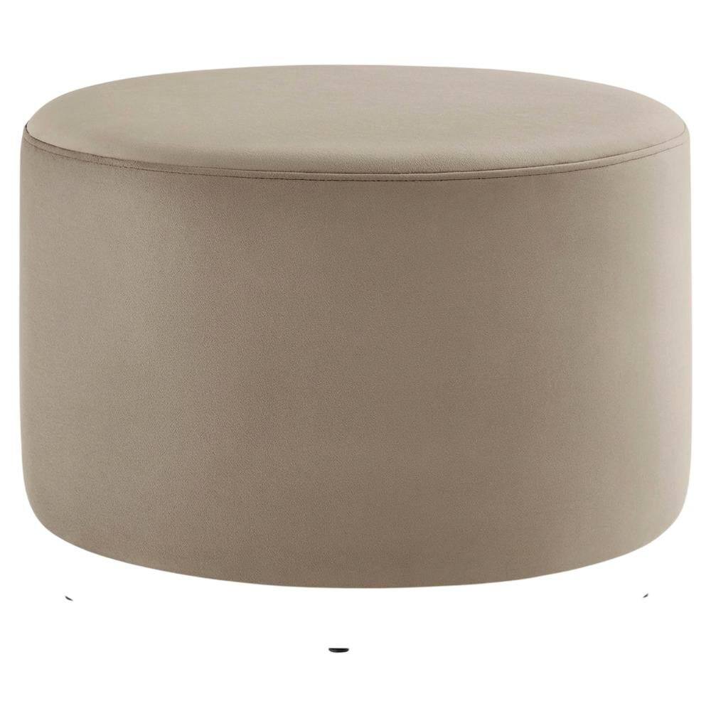 Front. Outdoor Escape - Performance Velvet Outdoor Ottoman In Neutral Color, Plush Upholstery, Sturdy - Brown.