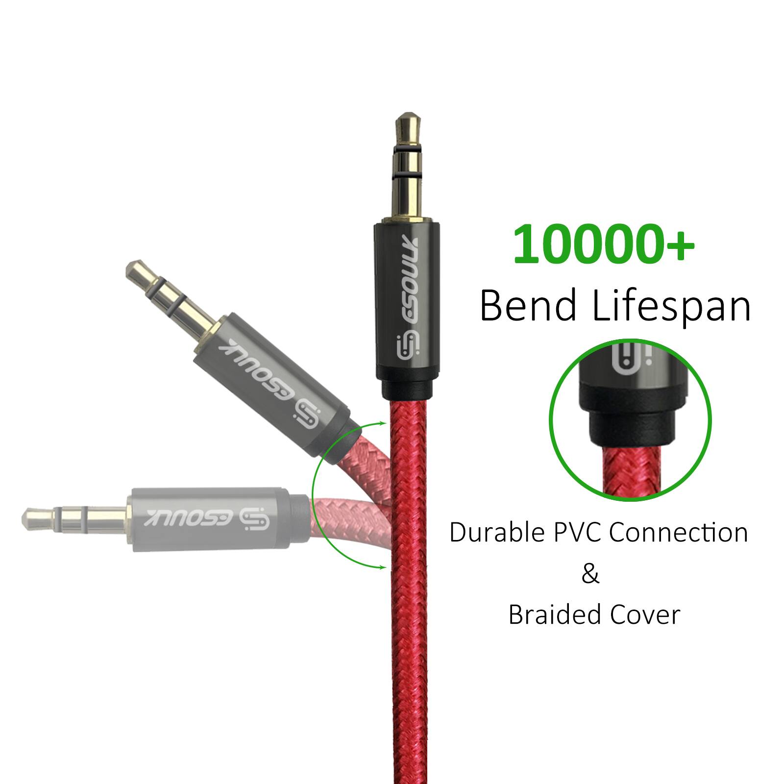10000+ Bend Lifespan  
Durable PVC Connection & Braided Cover