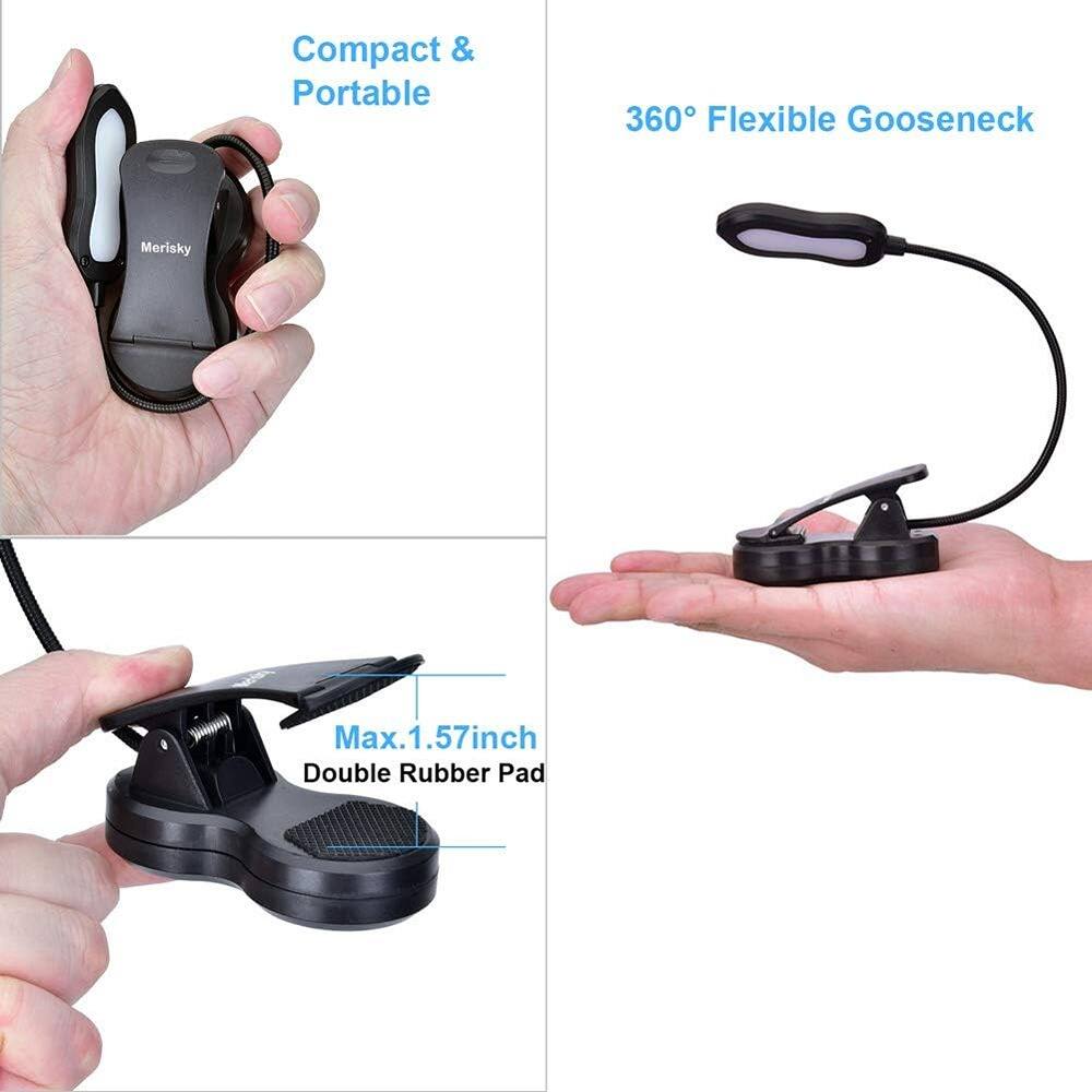 Compact & Portable  
360° Flexible Gooseneck  
Max. 1.57 inch  
Double Rubber Pad
