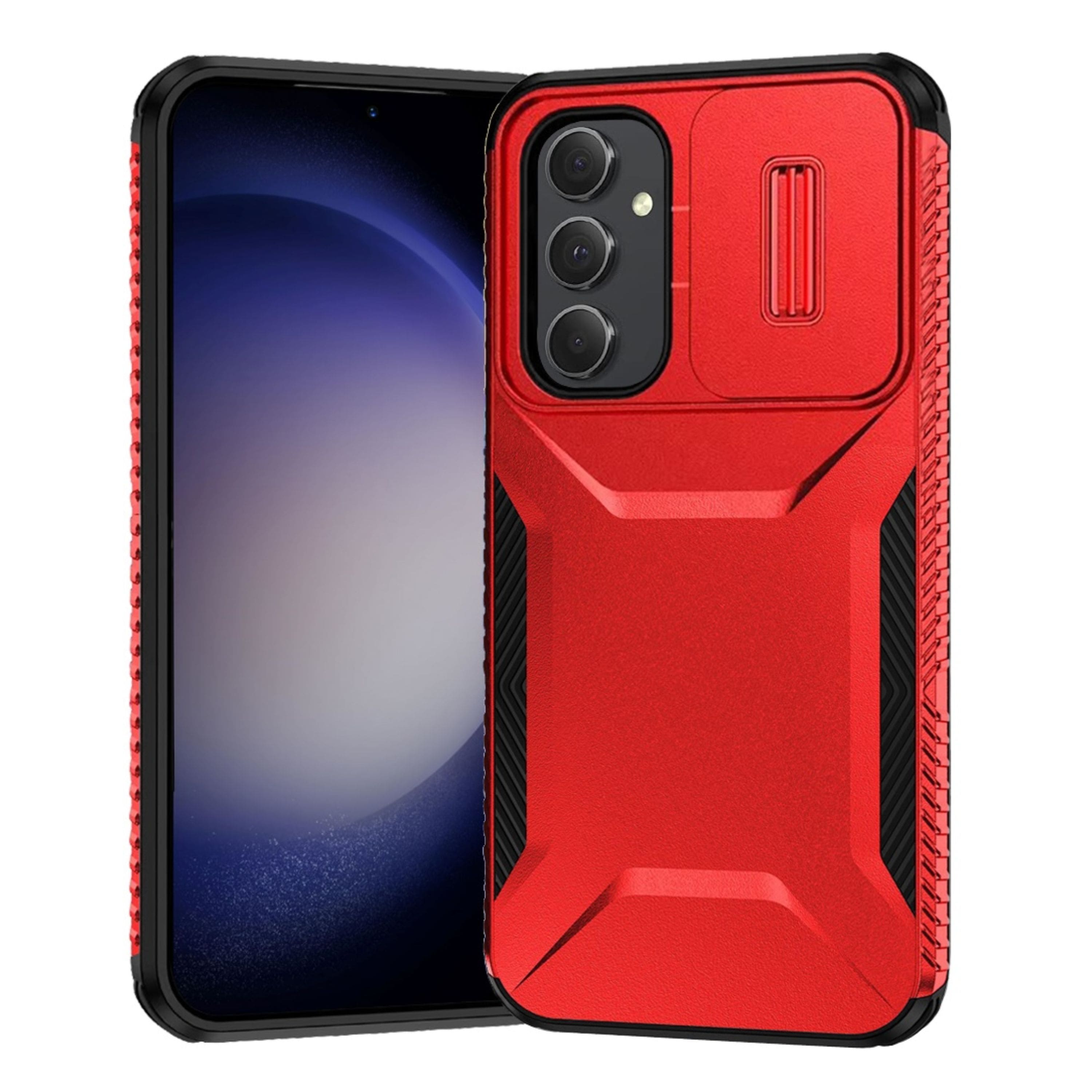 Kitcheniva - Rugged Side Grip With Sliding Rear Lens Phone Case For Samsung Galaxy S24 FE - Red price history on PriceWatchPro